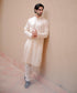 Men's Stitched Kurta Off White Embroidered Cotton Dobby Kurta